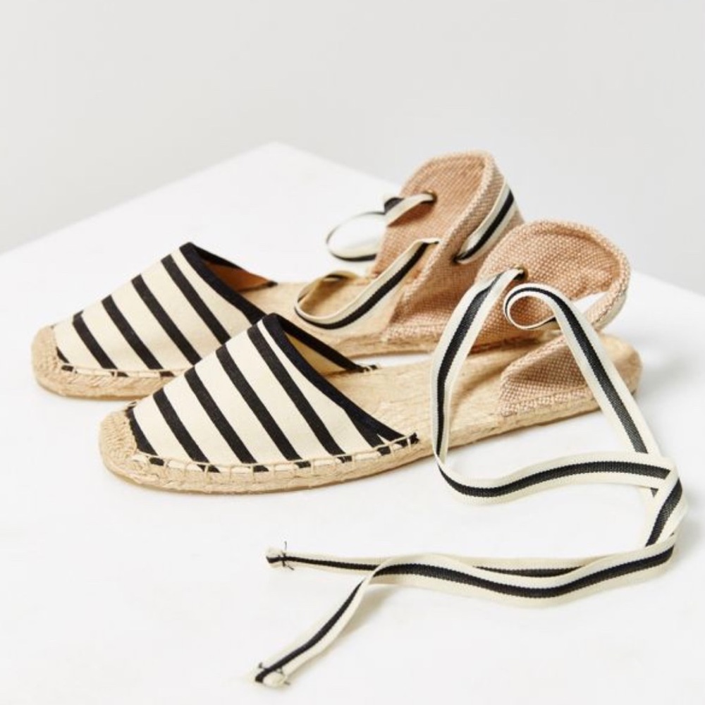 Canvas Striped Espadrille Sandals - Picture 4 of 4
